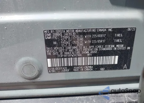 2023 Toyota Rav4 Xle from USA, damaged, VIN 2T3P1RFVXPW382966
